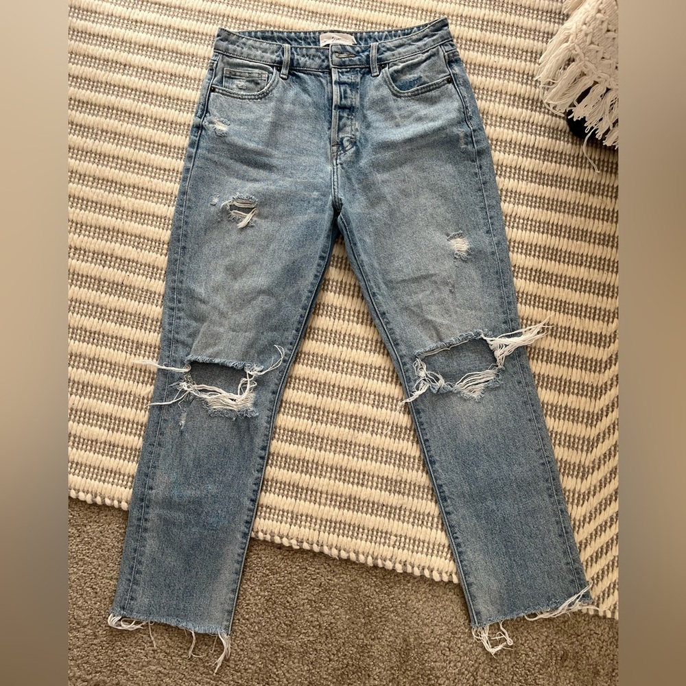 Carly Jean Los Angeles Topanga Boyfriend Fit Distressed Jeans